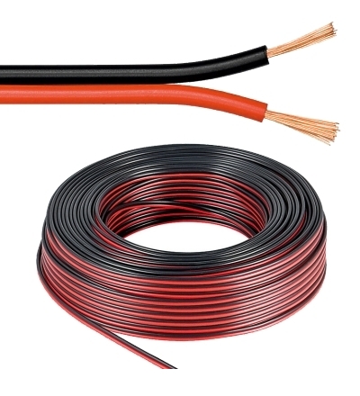 42-773-00700_25m_2x075qmm_Lautsprecherkabel 25m Litzenkabel 2x 0,75qmm Ring Rot-Schwarz Litze 100% CU