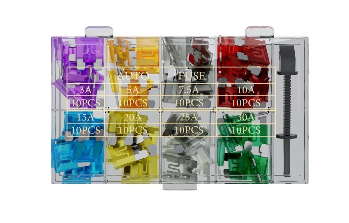 31-842-01200_KFZ-Sicherungen ATC KFZ Sicherungen Sortiment ATC 19x5mm 66-teilig in 8Werte Stecksicherungen mit Sicherungszieher