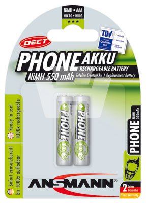 33-175-00320XhiSAS2jQe60s AAA Micro Akku 550mAh für DECT Funktelefone 2er Pack