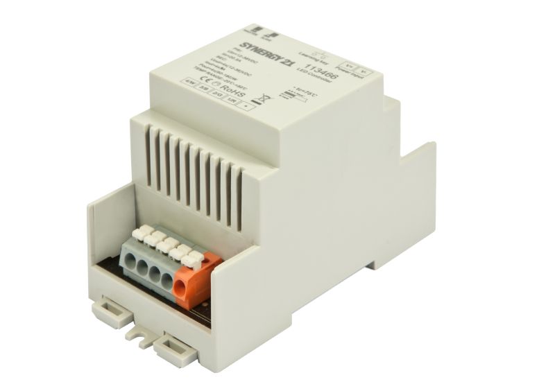 15-115-07006_RGBW-Kontroller_Hutschiene_B01 LED RGB-W Kontroller 4-Kanal 4x5A 12V-24V Hutschiene EOS-5 mit Funkempfänger