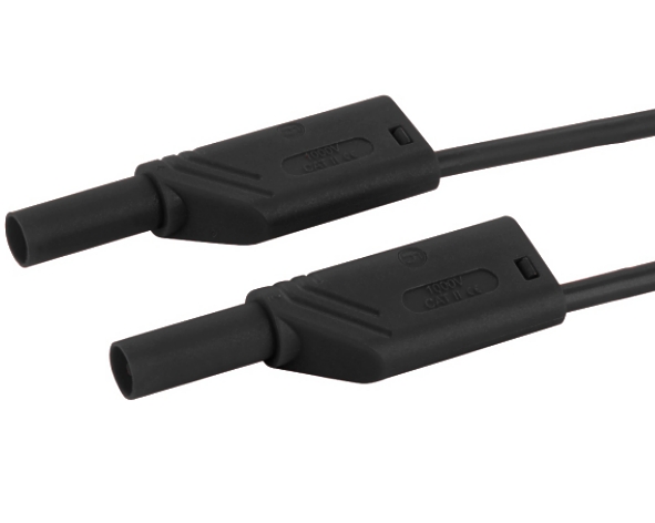 Messkabel-Laborkabel-Hirschmann-Schwarz 1m Laborkabel Messkabel SCHWARZ CAT-III 16A 1qmm mit üblichen 4mm Sicherheitstecker