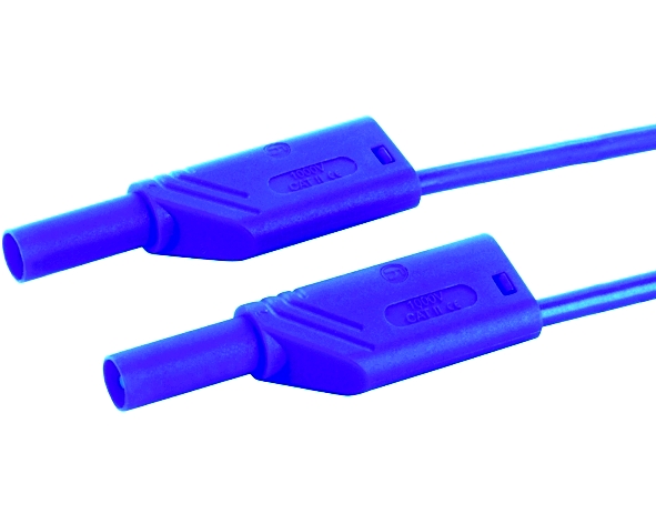 Messkabel-Laborkabel-Hirschmann-BLAU-BIG 1m Laborkabel Messkabel  BLAU CAT-III 16A 1qmm mit üblichen 4mm Sicherheitstecker