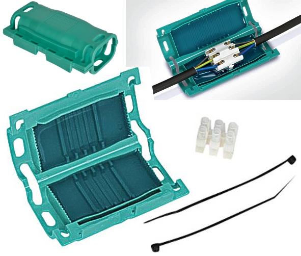 Kabelmuffe wasserdichter Kabelverbinder Gel-Kabelgarnitur 86x46x27mm Gelmuffe