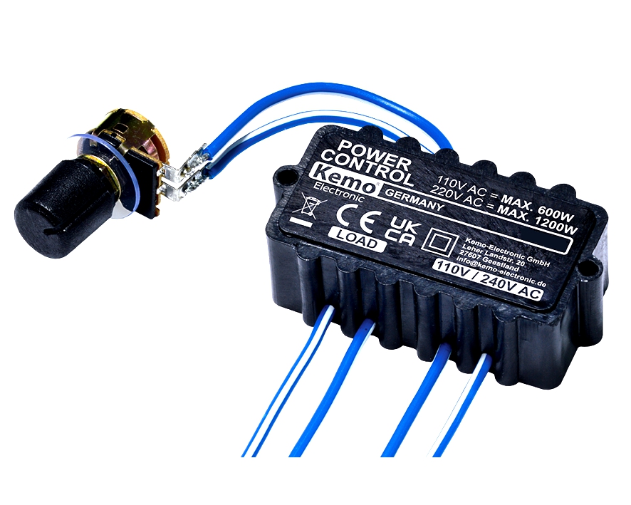 Motorregler für 230V bis 1200W Lüfterregler Drehzahl oder als Dimmer über Poti
