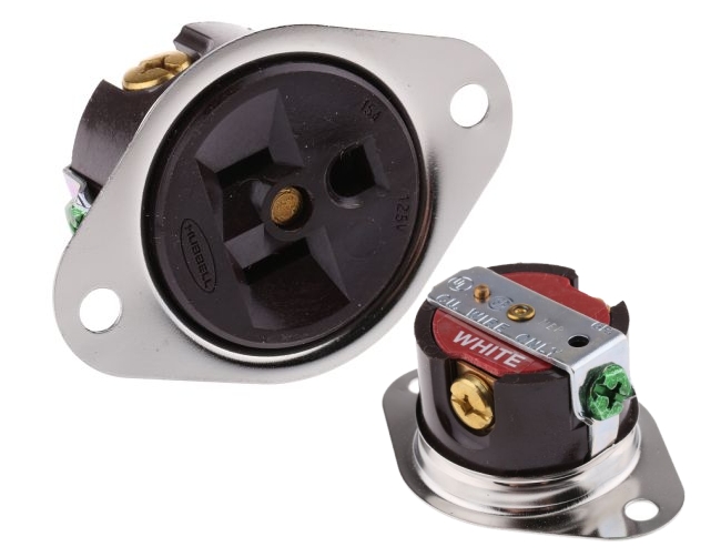 usa-steckdose-panel-mount-39-870-02200 USA Steckdose 3pol NEMA 5-15R US Einbaudose Panel Mount