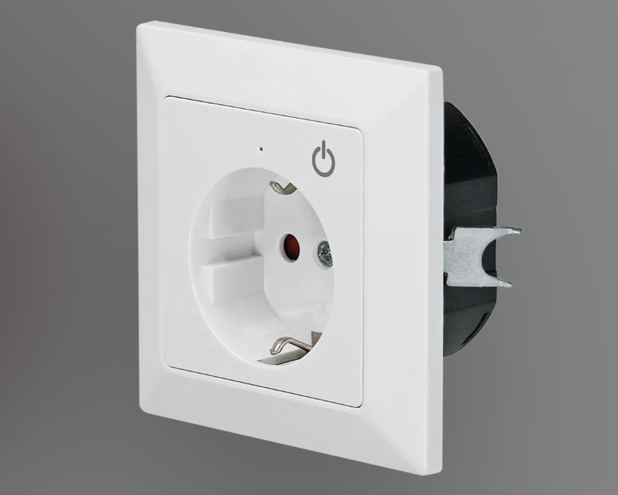 WIFI Steckdose mit Smarthome APP 80x80mm Blende 55x55mm RW Reinweiß
