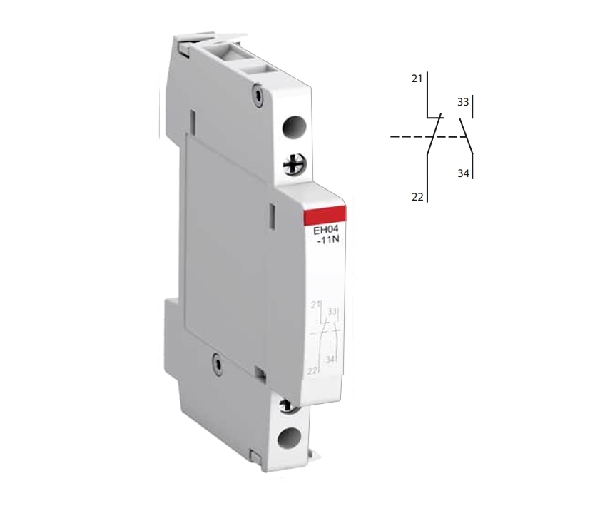 Hilfskontakt_ABB_EH04-11N_47-870-00208_B01 Hilfskontakt 1xS 1xÖ Hutschiene EH04-11N Zubehör für Schütze ESB-Serie