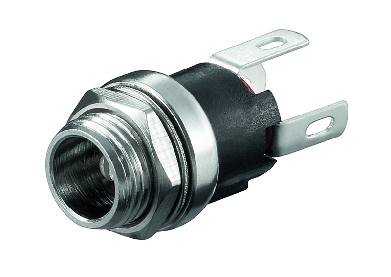 Hohlstecker_Einbaubuchse_93-862-00100 3,5x1,3mm Hohlstecker Buchse Einbau Rund Metall