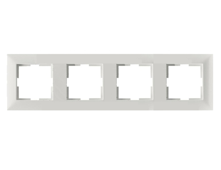 4fach_Blende_Meridian_VIKO_99-300-02704 4-fach Außenrahmen 83x296mm Reinweiss Inlet 50x50mm Serie Meridian