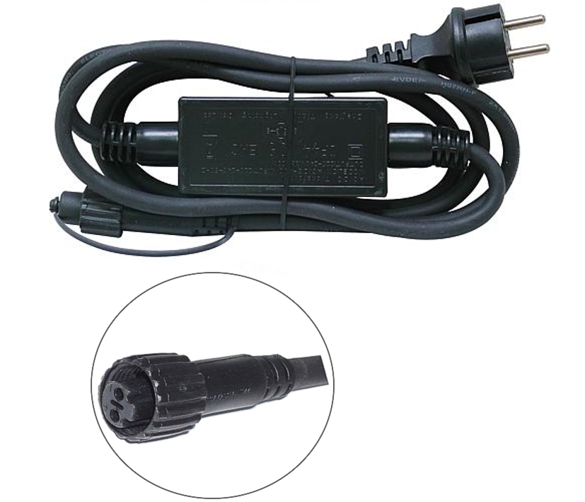 93-808-20940_220VDC_LED_Trafo_Lichterkette_B2 Trafo LED Ersatztrafo 220-240VDC bis 400W IP44 für Hochvolt LED Lichterketten Black