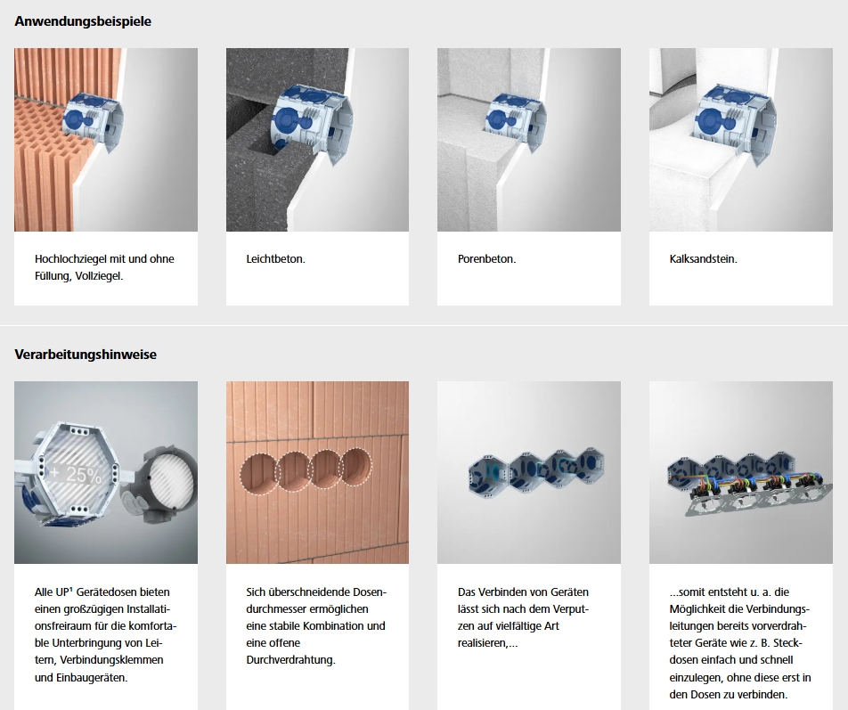 Schalterdose Luftdicht ECON FIX mit Schnellfixierung ohne Gibs Tiefe 45mm - 25er Pack