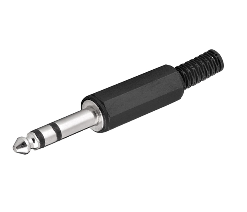 39-859-00048_Stereo_Klinkenstecker_63mm 6,3mm Klinkenstecker Stereo Kunststoff mit Knickschutz