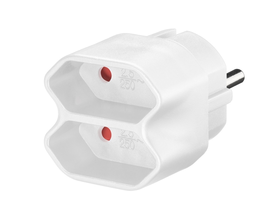 Steckdosen Adapter Schutzkontaktstecker auf 2x Euro Buchse Multistecker mit Kindersicherung 
