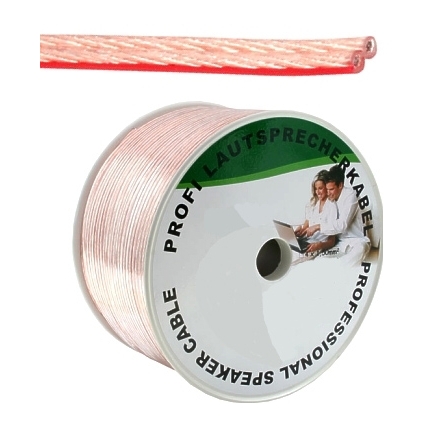 42-773-00540_100m_Lautsprecherkabel 100m Lautsprecherkabel 2x 0,75qmm Transparent