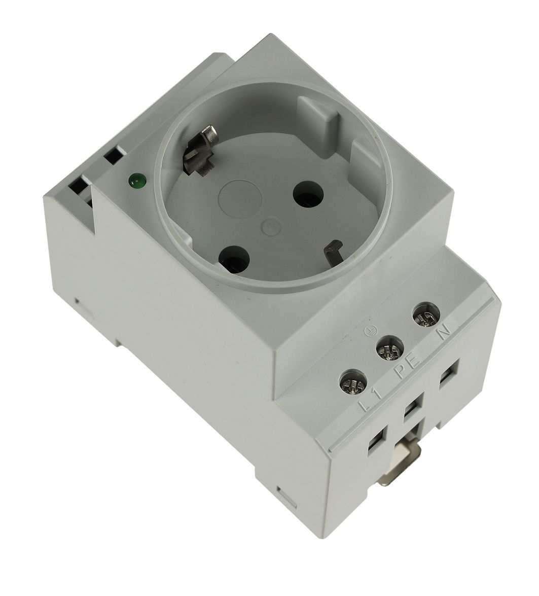 Hutschienensteckdose_B04_39-867-00900 Steckdose für Hutschiene 16A 250V TS35 DIN Rail Steckdose