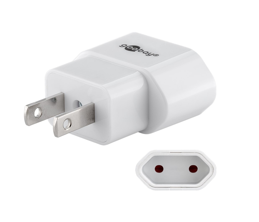USA Adapter Reiseadapter USA Stecker auf 2pol Europabuchse Nema 1-15