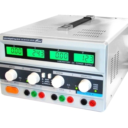 93-807-00609-Labornetzteil-305-05-Bild-A1 Regelbares Labornetzgerät Doppelnetzteil 2x 0-30V 5A 300W MCP