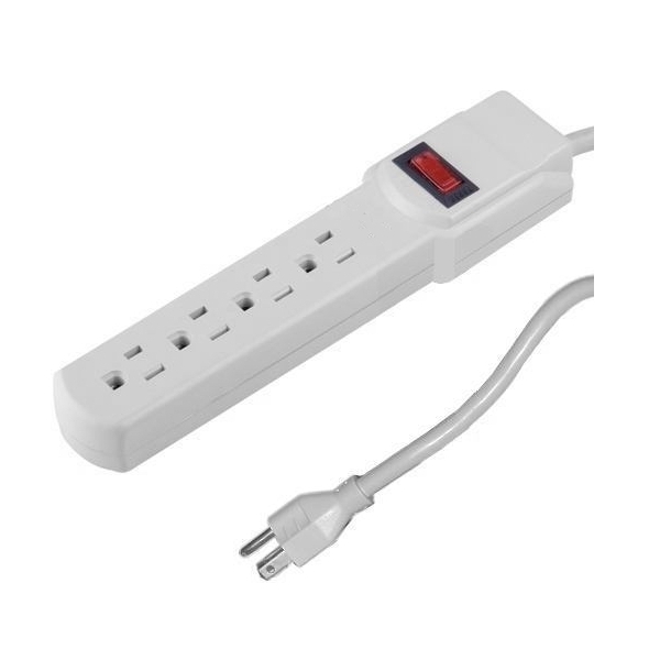 USA_Steckdosenleiste_4fach_39-870-02320 USA Steckdosenleiste 100-125V 15A mit Schalter NEMA 5-15 US 4-fach Leiste mit 3m Kabel