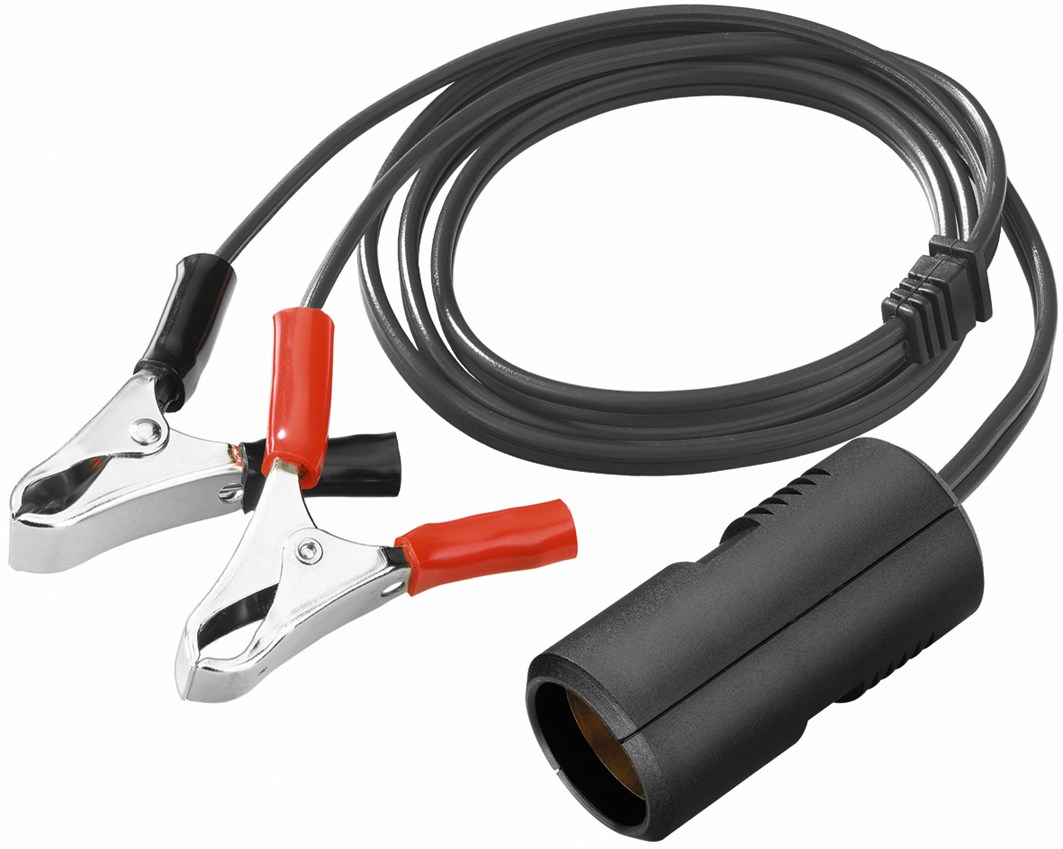 39-923-00300 1m KFZ Kabel Zigarettenanzünder Kupplung mit 2x Krokoklemme für KFZ Caravan LKW Bus