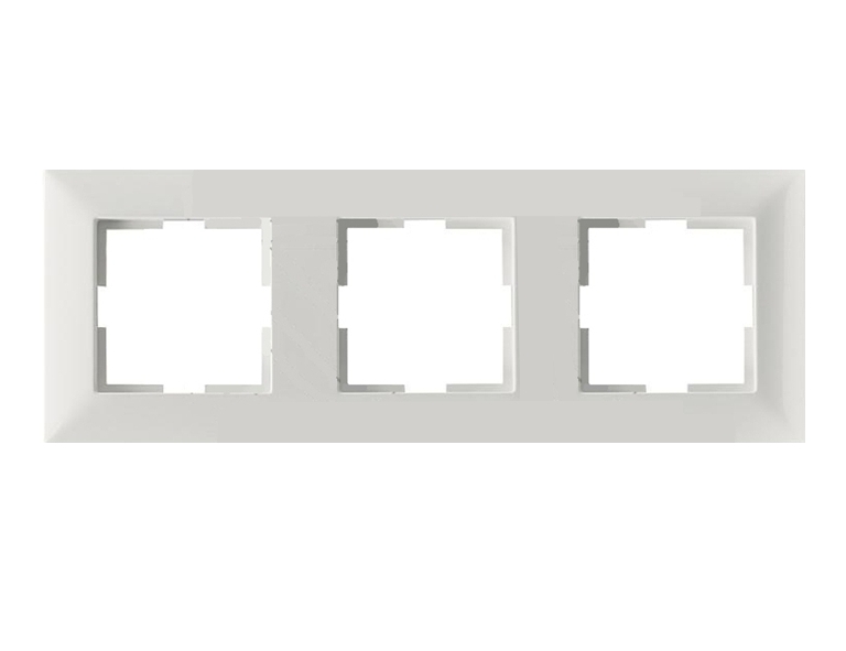 3fach_Blende_Meridian_VIKO_99-300-02703 3-fach Außenrahmen 83x225mm Reinweiss Inlet 50x50mm Serie Meridian