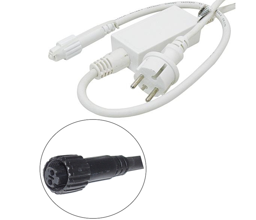 93-808-20950_220VDC_LED_Trafo_Lichterkette_B2 Trafo LED Ersatztrafo 220-240VDC bis 400W IP44 für Hochvolt LED Lichterketten Weiss