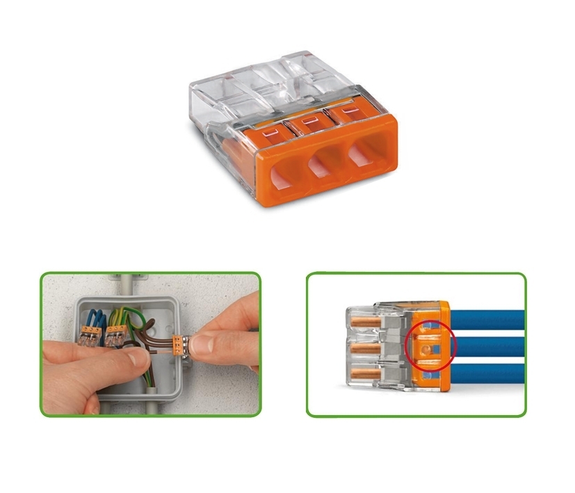 Wago_Steckklemme_2273-203_45-822-01530 WAGO Klemme 3-Leiter Steckklemme 100er-Pack