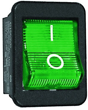 95-834-00650 Schalter Wippschalter 25x32mm Netzschalter 16A Grün beleuchtet