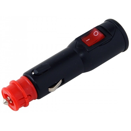 KFZ-Stecker-Zigaretten-Anzuenderstecker Zigarettenanzünder 21mm KFZ Stecker mit Schalter und 8A Sicherung