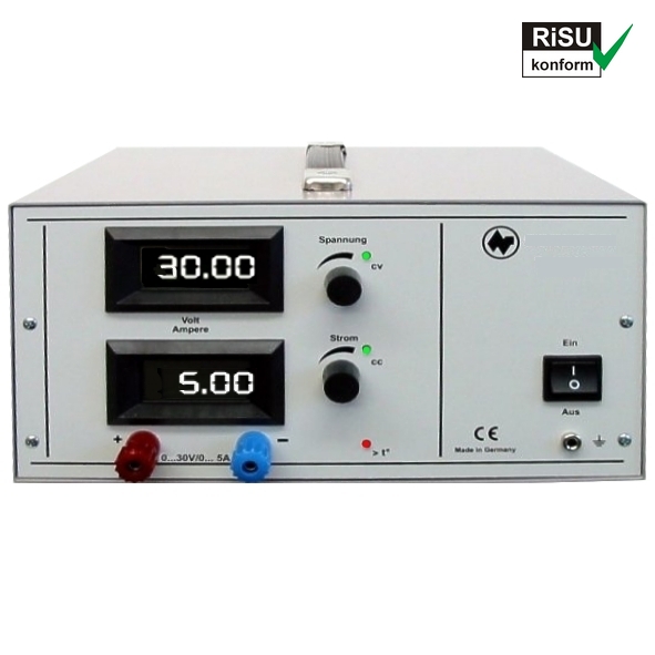 93-807-00365-Netzteil 30V Labornetzteil 0-30V 5A Digitalanzeige RiSU konform Linearregler