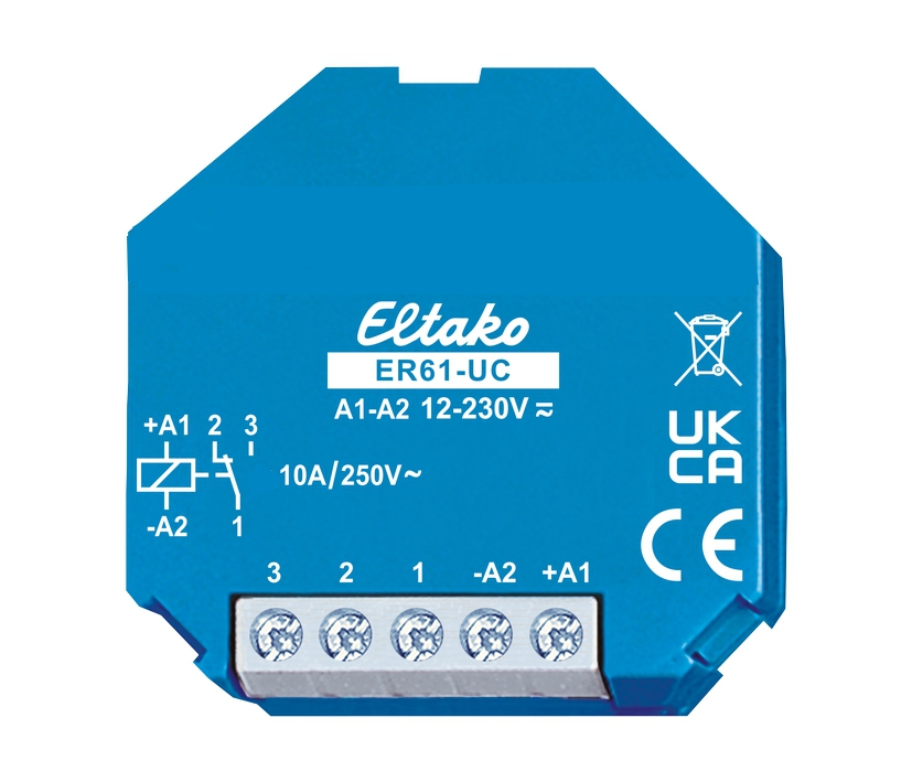 Universal Relais 12V 24V 36V 48V 230V ACDC 1-Wechsler bis 10A 250V Eltako ER61UC Universal Relais 12V 24V 36V 48V 230V ACDC 1-Wechsler bis 10A 250V Eltako ER61UC