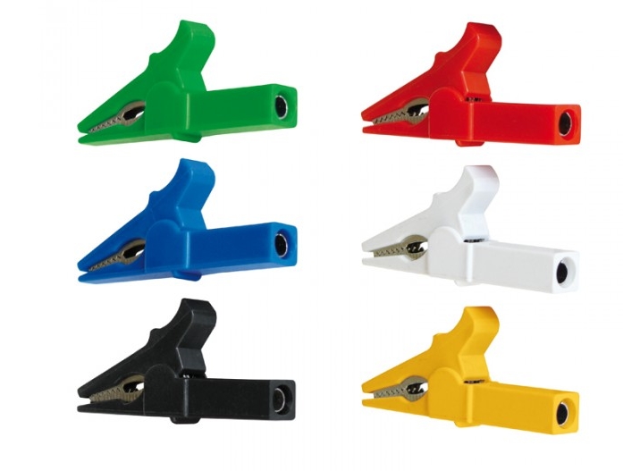 Krokodilklemmen Kroko SET 6 Stück Rot Schwarz Blau Gelb Grün Weiss