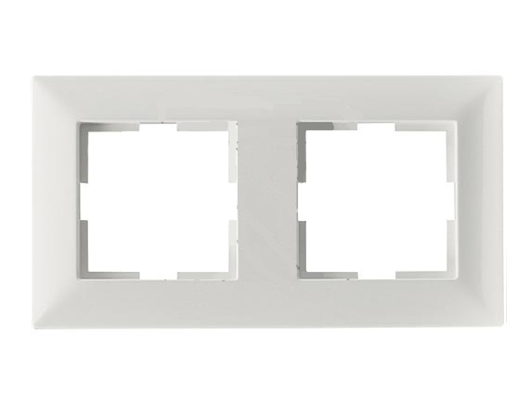 2fach_Blende_Meridian_VIKO_99-300-02702 2-fach Außenrahmen 83x154mm Reinweiss Inlet 50x50mm Serie Meridian