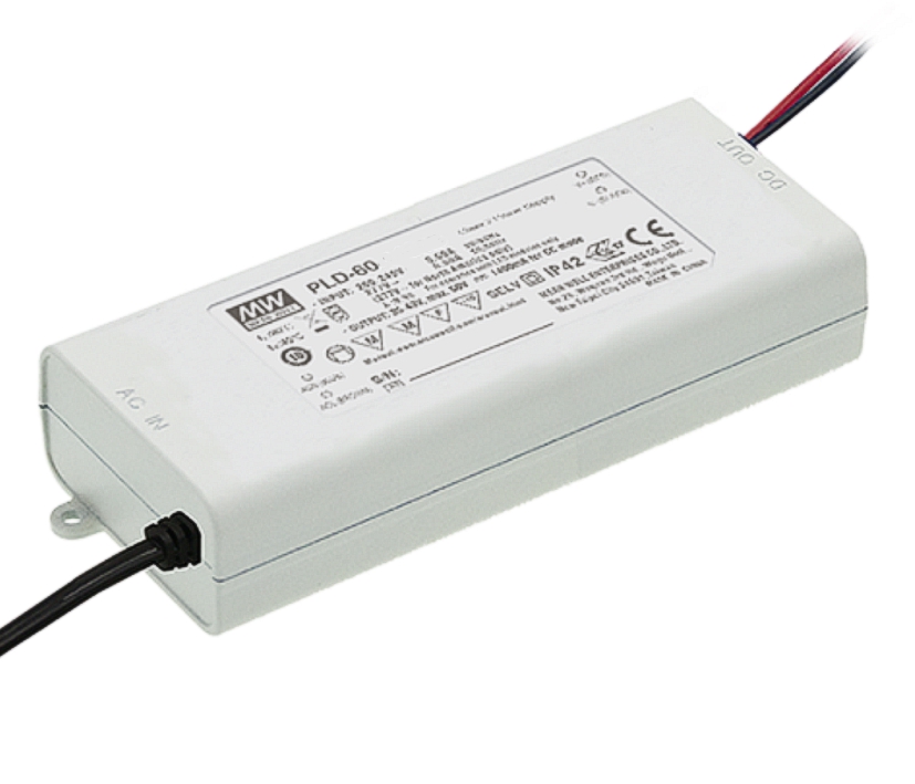 LED Treiber 1050mA Konstantstrom bis 60W Eingang 230VAC PLD60-Serie