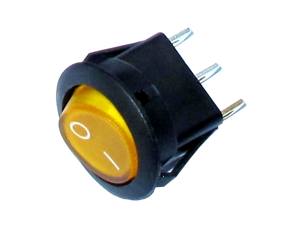 12V KFZ Schalter Wippschalter GELB RUND 23mm I/O ++ 12Volt beleuchtet ++ 12V KFZ Schalter Wippschalter GELB RUND 23mm I/O ++ 12Volt beleuchtet ++