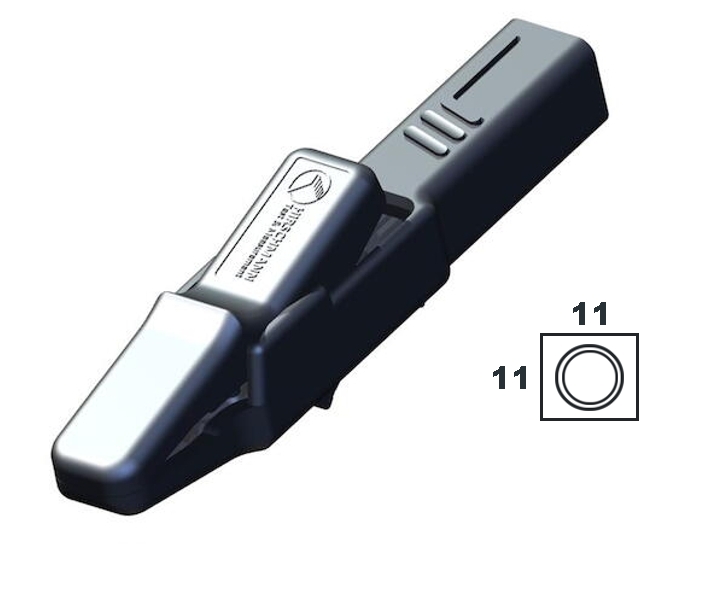 Krokodilklemme AK2B Kroko Schwarz kräftige Ausführung 81x11x11mm