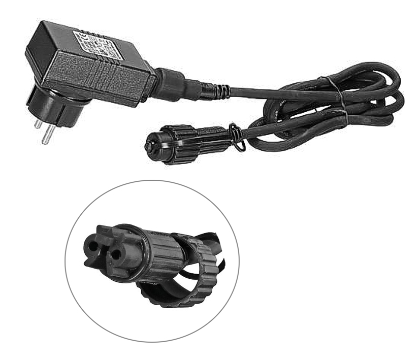 93-808-20810_24VDC_LED_Trafo_Lichterkette_B2 24V Trafo LED Ersatztrafo 24VDC bis 9,6VA 400mA IP44 für LED Lichterketten