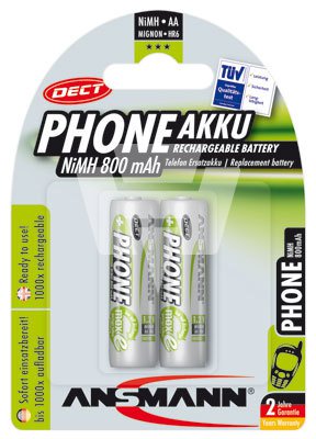 AA Mignon Akku 800mAh für DECT Funktelefone maxE 2er Pack