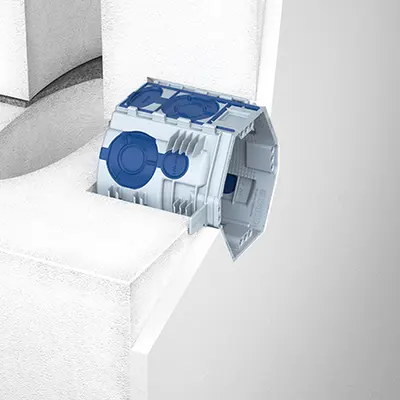 Schalterdose Luftdicht ECON FIX mit Schnellfixierung ohne Gibs Tiefe 45mm - 25er Pack