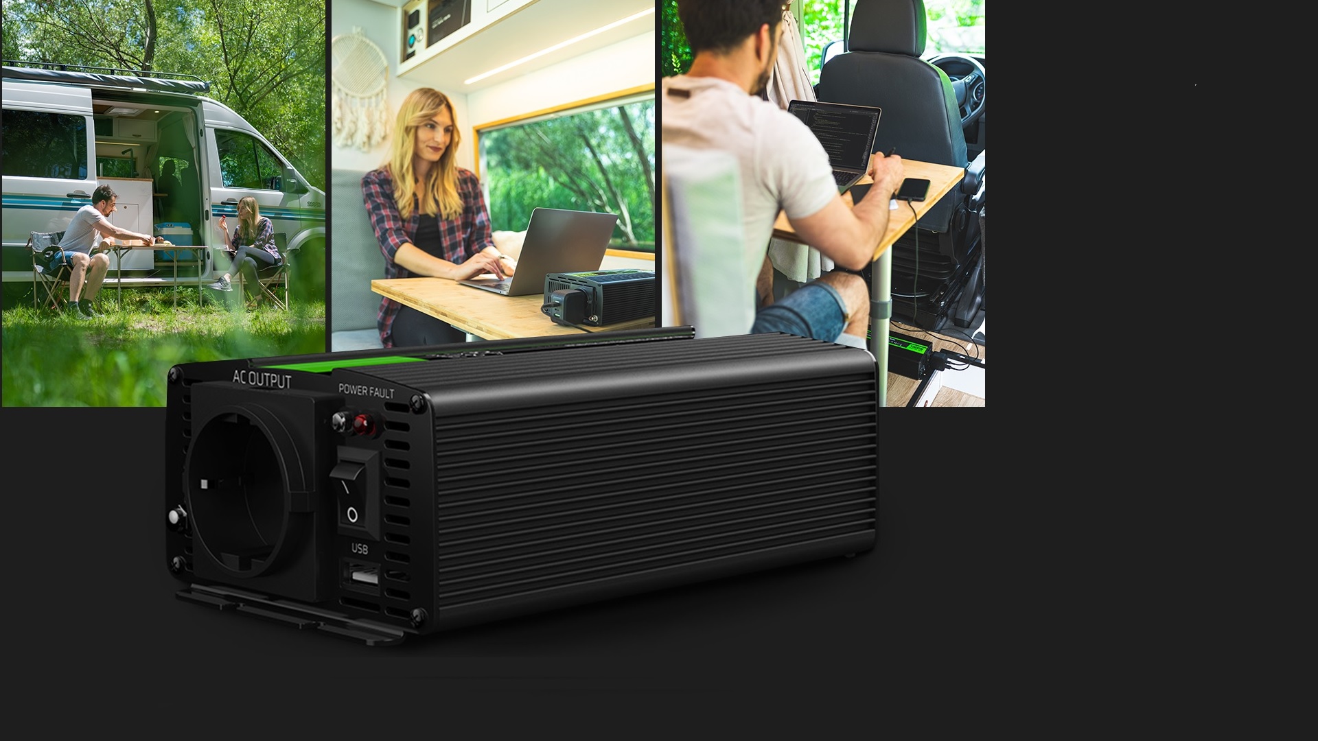 DCAC Wechselrichter 12V auf 230V 1000W Dauer Peak 2000W mod.Sinus