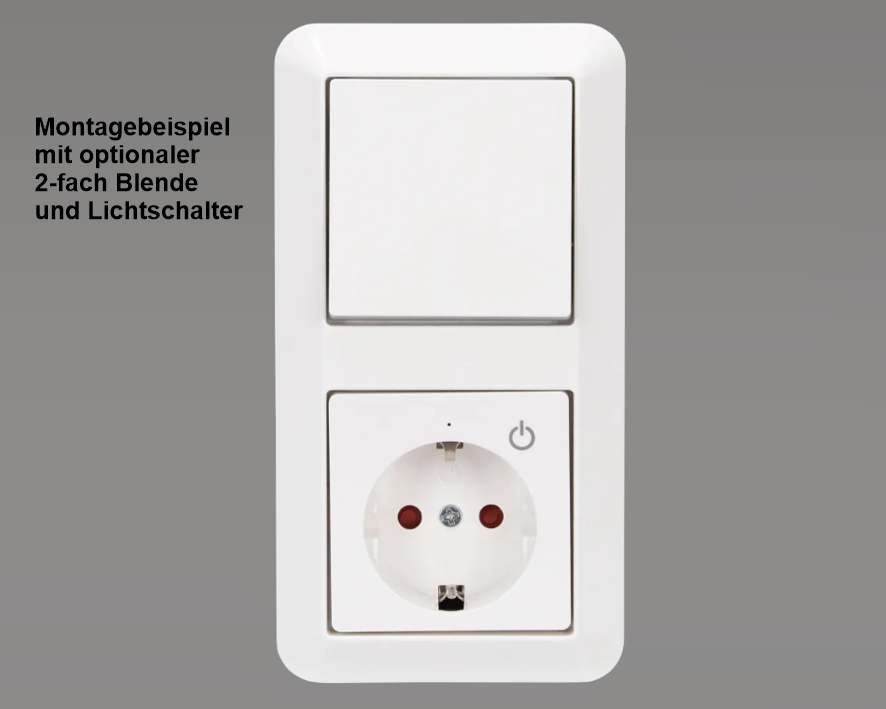 WIFI Steckdose mit Smarthome APP 80x80mm Blende 55x55mm RW Reinweiß