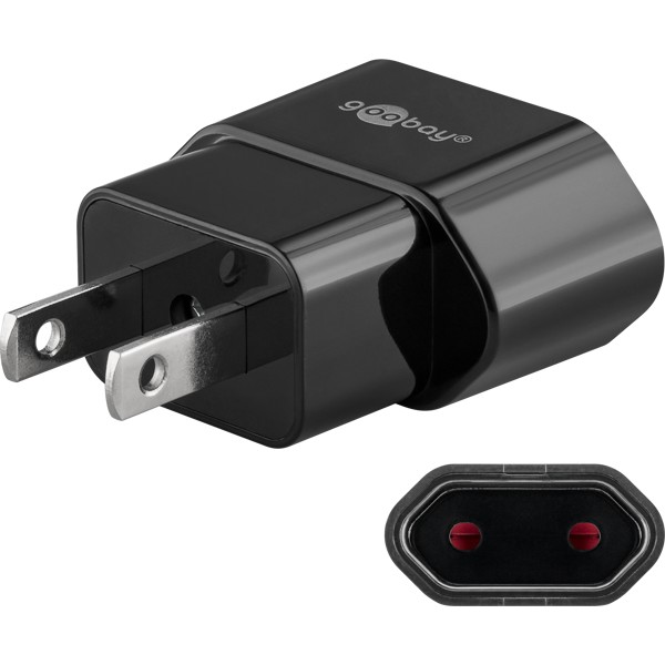 USA Adapter Reiseadapter flach 2pol USA auf Europa NEMA 1-15