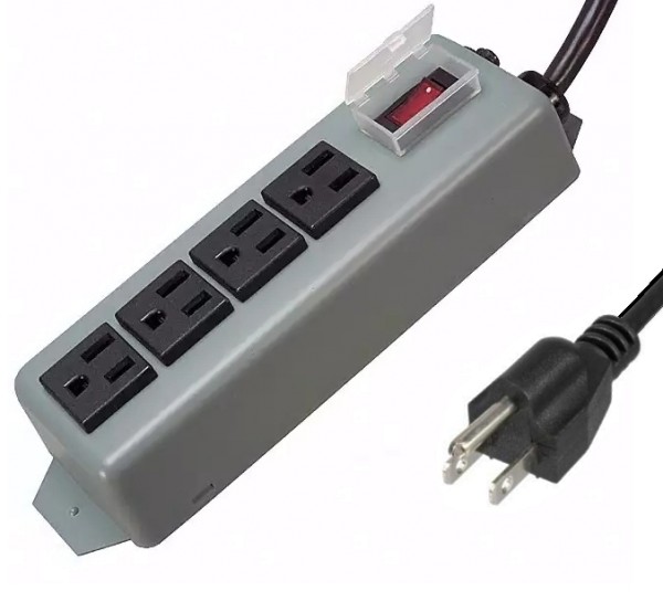 39-870-02350 USA Steckdosenleiste 100V-115V-125V 15A Metallgehäuse mit Schalter NEMA 5-15 US